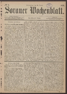 Sorauer Wochenblatt, No. 6. (13. Januar 1876)