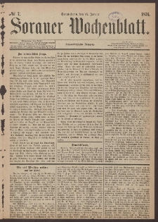 Sorauer Wochenblatt, No. 7. (15. Januar 1876)
