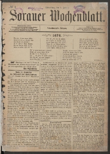 Sorauer Wochenblatt, No. 1. (1. Januar 1878)