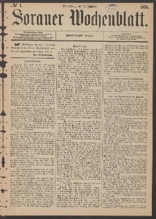 Sorauer Wochenblatt, No. 4. (8. Januar 1878)