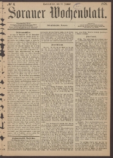 Sorauer Wochenblatt, No. 6. (12. Januar 1878)