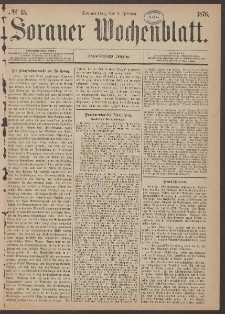 Sorauer Wochenblatt, No. 15. (3. Februar 1876)