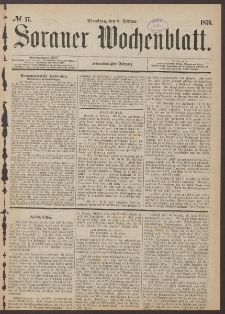 Sorauer Wochenblatt, No. 17. (8. Februar 1876)