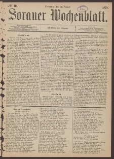 Sorauer Wochenblatt, No. 10. (22. Januar 1878)