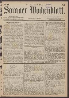 Sorauer Wochenblatt, No. 18. (10. Februar 1876)