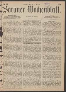 Sorauer Wochenblatt, No. 14. (31. Januar 1878)