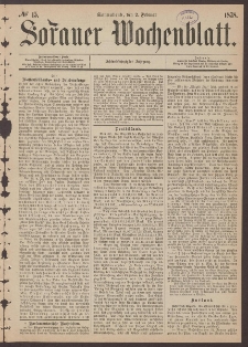 Sorauer Wochenblatt, No. 15. (2. Februar 1878)
