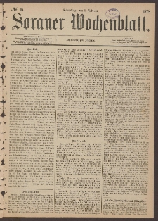 Sorauer Wochenblatt, No. 16. (5. Februar 1878)