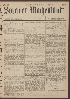 Sorauer Wochenblatt, No. 18. (9. Februar 1878)