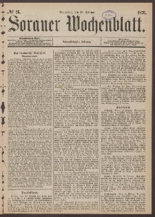 Sorauer Wochenblatt, No. 26. (29. Februar 1876)