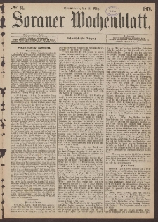 Sorauer Wochenblatt, No. 31. (11. März 1876)