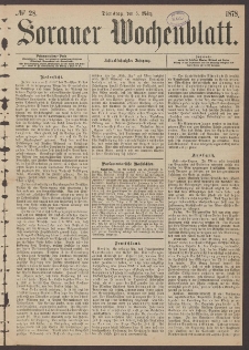 Sorauer Wochenblatt, No. 28. (5. M&auml;rz 1878)