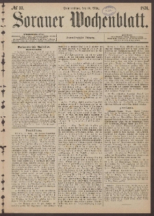 Sorauer Wochenblatt, No. 33. (16. März 1876)