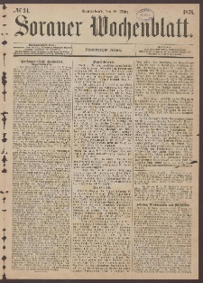 Sorauer Wochenblatt, No. 34. (18. März 1876)