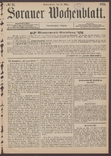 Sorauer Wochenblatt, No. 37. (25. M&auml;rz 1876)
