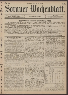Sorauer Wochenblatt, No. 39. (30. M&auml;rz 1876)