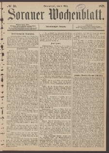 Sorauer Wochenblatt, No. 30. (9. M&auml;rz 1878)