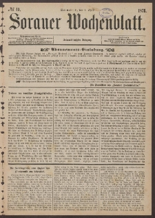 Sorauer Wochenblatt, No. 40. (1. April 1876)