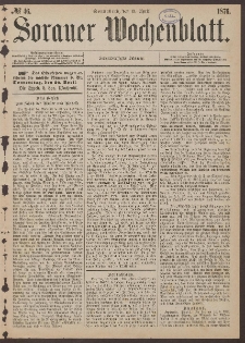Sorauer Wochenblatt, No. 46. (15. April 1876)
