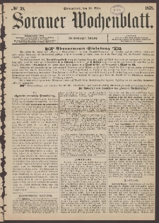 Sorauer Wochenblatt, No. 39. (30. März 1878)