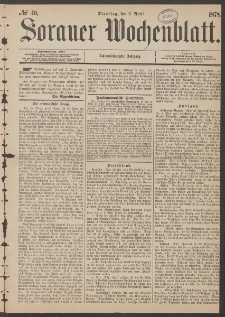 Sorauer Wochenblatt, No. 40. (2. April 1878)