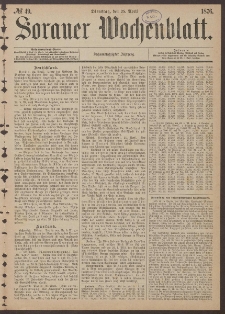 Sorauer Wochenblatt, No. 49. (25. April 1876)