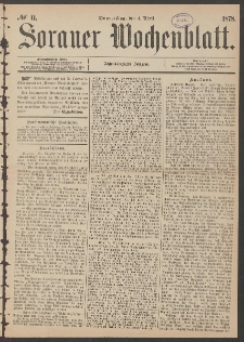 Sorauer Wochenblatt, No. 41. (4. April 1878)