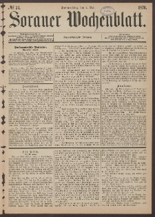 Sorauer Wochenblatt, No. 53. (4. Mai 1876)