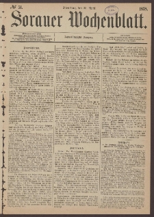 Sorauer Wochenblatt, No. 51. (30. April 1878)