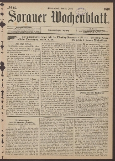 Sorauer Wochenblatt, No. 66. (3. Juni 1876)