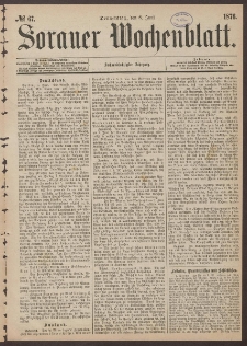 Sorauer Wochenblatt, No. 67. (8. Juni 1876)