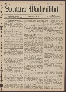 Sorauer Wochenblatt, No. 54. (7. Mai 1878)