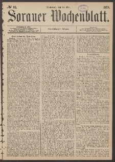 Sorauer Wochenblatt, No. 63. (28. Mai 1878)