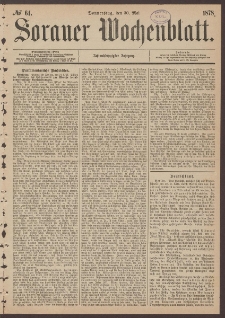 Sorauer Wochenblatt, No. 64. (30. Mai 1878)