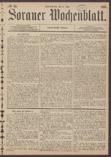 Sorauer Wochenblatt, No. 65. (1. Juni 1878)