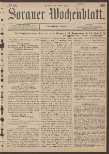 Sorauer Wochenblatt, No. 68. (8. Juni 1878)