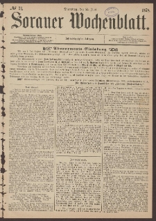 Sorauer Wochenblatt, No. 74. (25. Juni 1878)