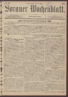Sorauer Wochenblatt, No. 76. (29. Juni 1878)