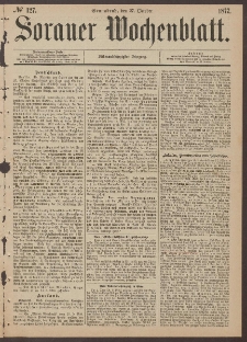 Sorauer Wochenblatt, No. 127. (27. October 1877)