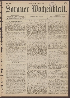 Sorauer Wochenblatt, No. 82. (13. Juli 1878)