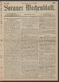 Sorauer Wochenblatt, No. 129. (1. November 1877)