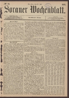 Sorauer Wochenblatt, No. 89. (30. Juli 1878)