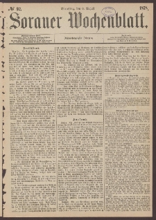 Sorauer Wochenblatt, No. 92. (6. August 1878)