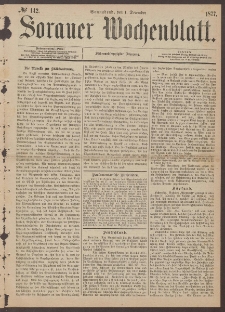 Sorauer Wochenblatt, No. 142. (1. December 1877)