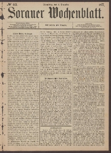 Sorauer Wochenblatt, No. 143. (4. December 1877)