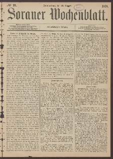 Sorauer Wochenblatt, No. 99. (22. August 1878)