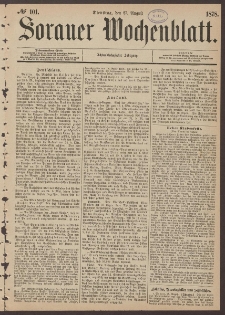 Sorauer Wochenblatt, No. 101. (27. August 1878)