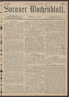 Sorauer Wochenblatt, No. 105. (5. September 1878)