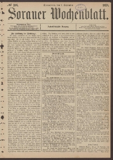Sorauer Wochenblatt, No. 106. (7. September 1878)