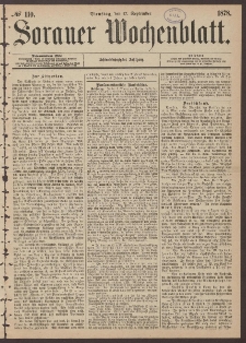 Sorauer Wochenblatt, No. 110. (17. September 1878)